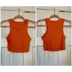 Women's Orange Cropped Tank Top